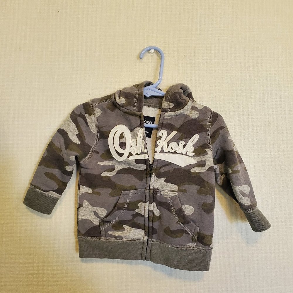 Osh Kosh Baby Jacket. 6-9 Months. Full Zip. Camo. Gray/Green
